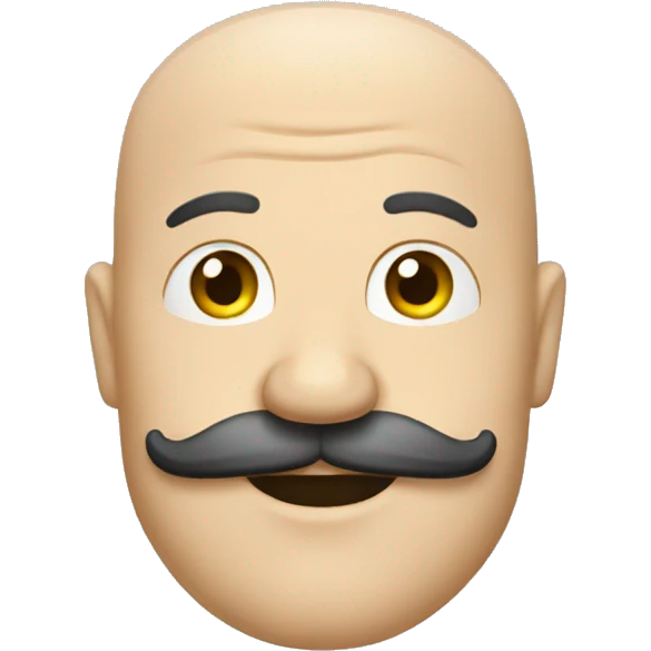 bald man with a moustach emoji