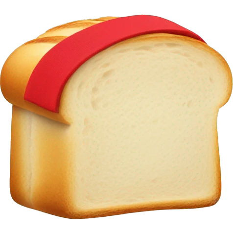 slice of white bread wearing a straight red sweatband emoji