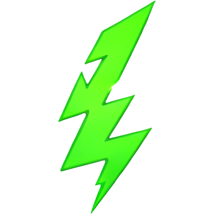 green neon bolt emoji
