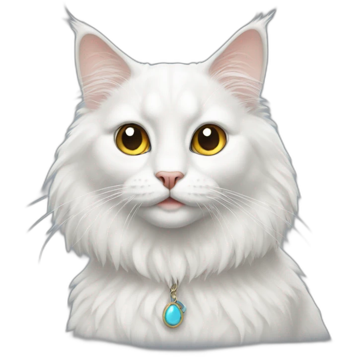 White hairy van turkish cat emoji