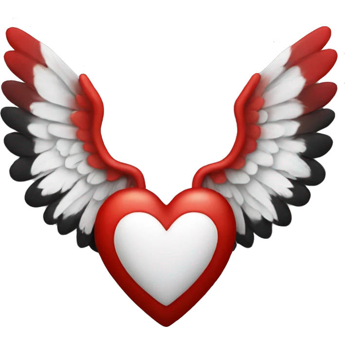 heart with wings red red black white roaes emoji
