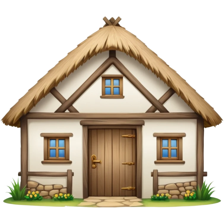 A Ukrainian peasant house with white walls emoji