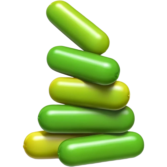 Simple stack of green Skittles candies emoji