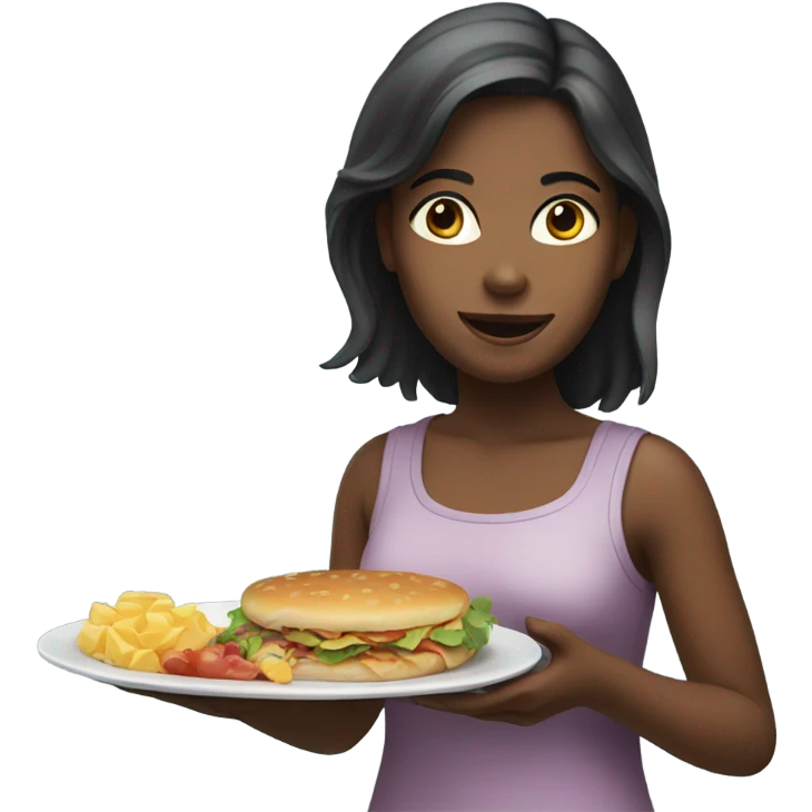 girl holding a plate emoji