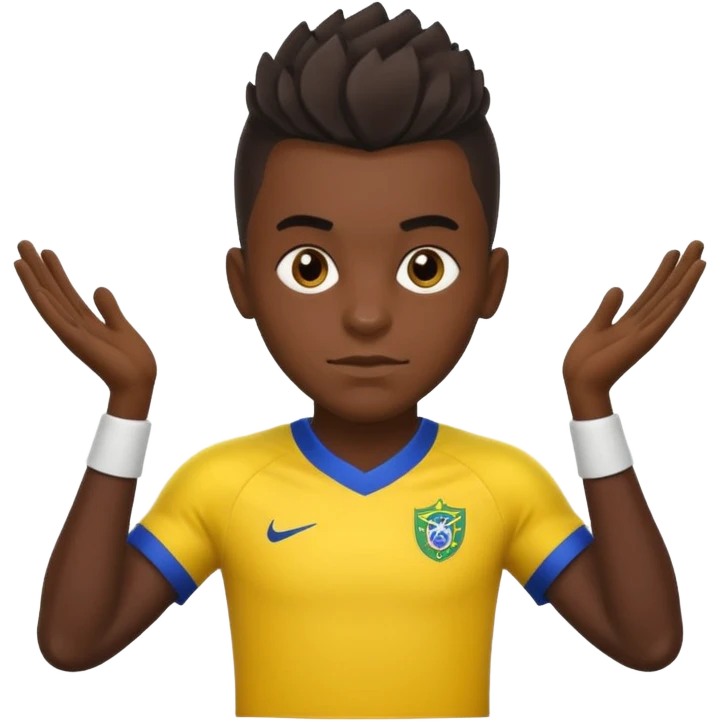Brazilian black football player with eccentric haircut emoji