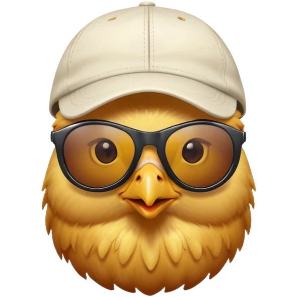 chicken with sunglasses and a cap emoji
