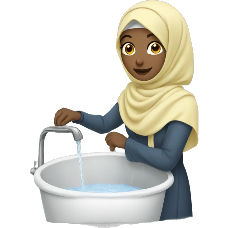 hijabi washing  emoji