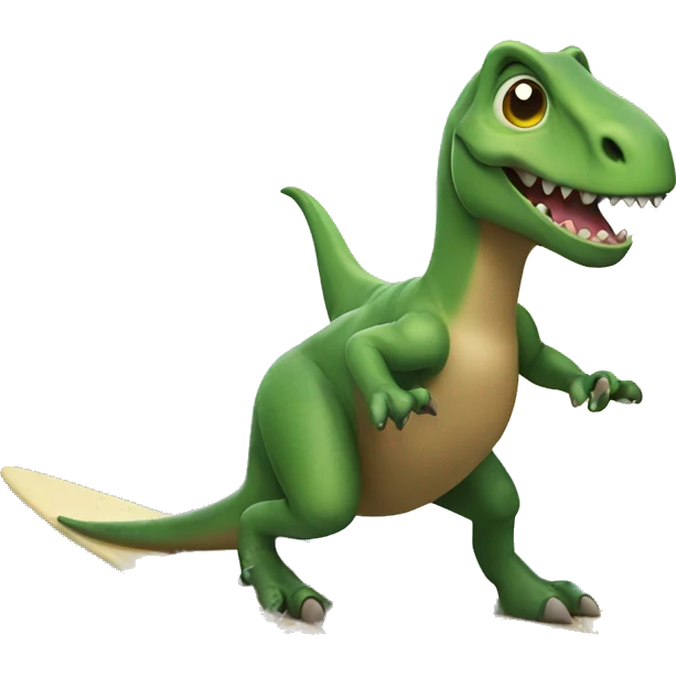Dinosaur surfing emoji
