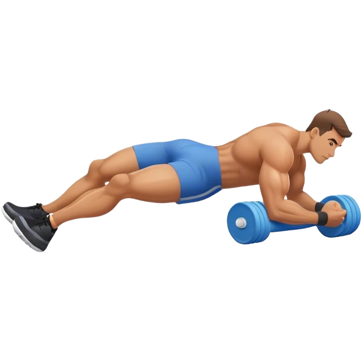 buff guy lying lats down on foam-roller emoji
