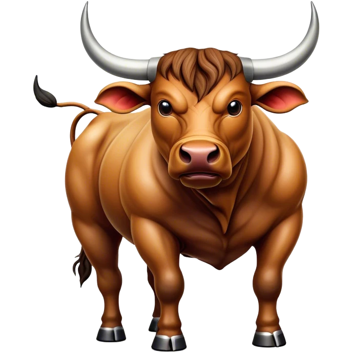 Cinematic Realistic depiction of a powerful Spanish charging bull, rendered with dynamic muscle definition and detailed, textured hide, set against a dramatic backdrop with intense, action-packed lighting emoji