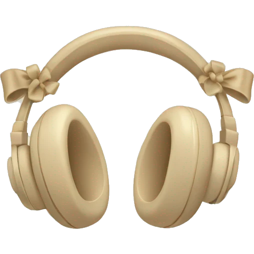 beige headphones with beige bows emoji