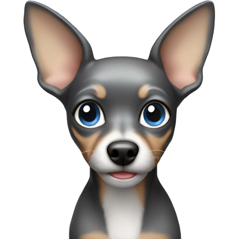  gray toy terrier with blue eyes emoji