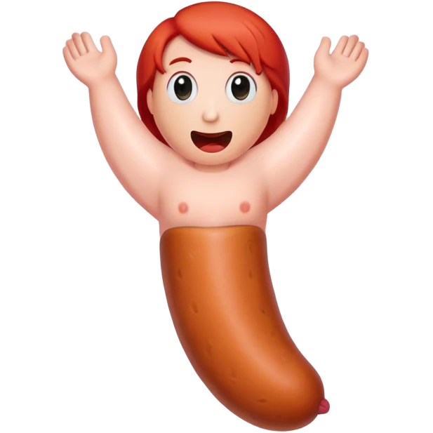  Sausage with a red head  emoji