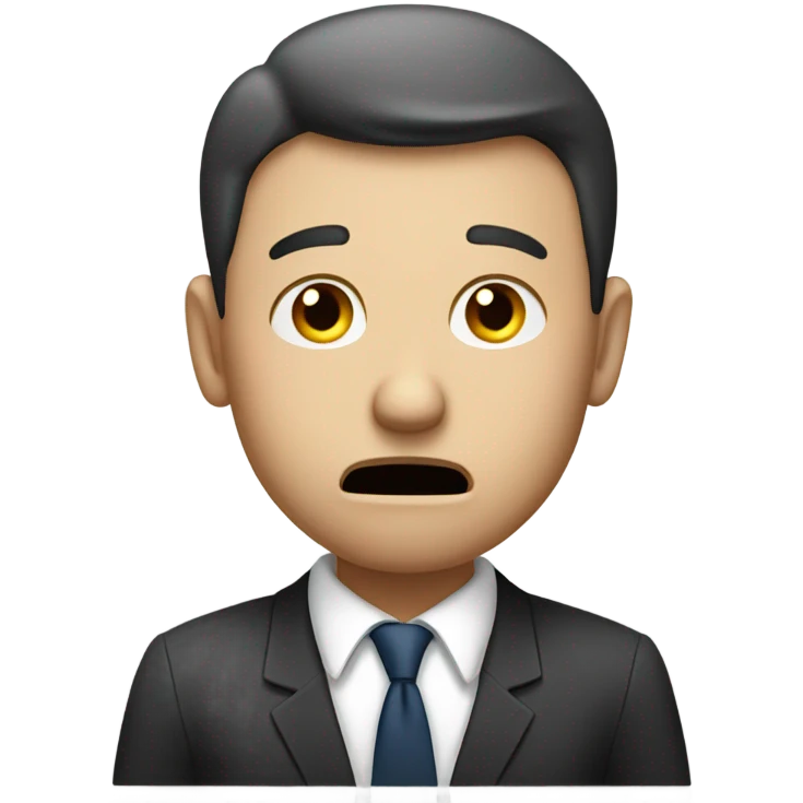 businessman hand to mouth emoji