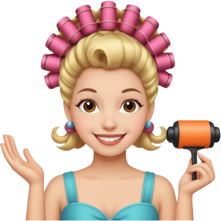 girl with hair roller emoji