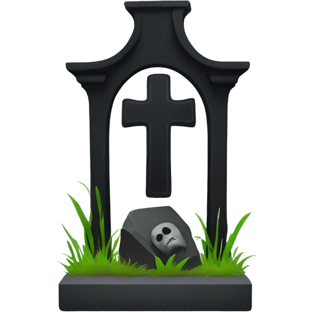a black grave with the letters RIP emoji