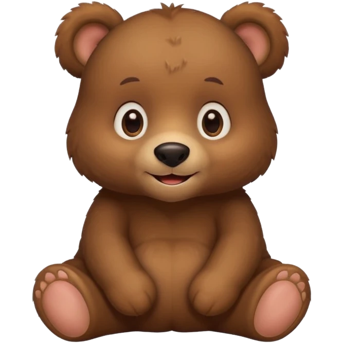 a cute sitting brown bear emoji