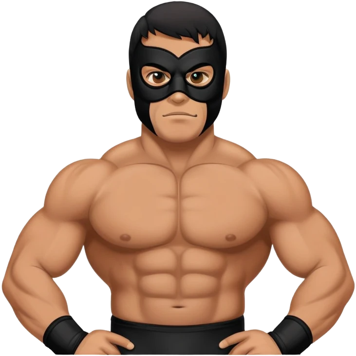 El Primo character, a muscular wrestler with a black mask and wrestling outfit emoji