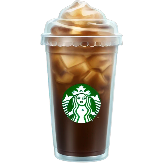 Starbuck ice coffee with ice cubes emoji