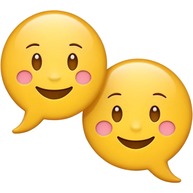 cheerful chat emoji with two overlapping speech bubbles emoji