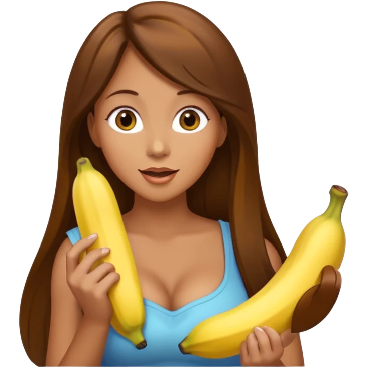 topless woman with big boobs sucking a banana emoji