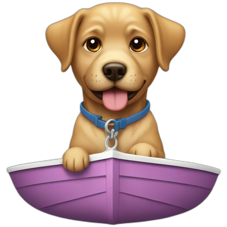 Chien sur un bateau emoji
