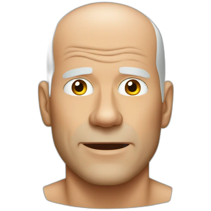 Bruce Willis with hair emoji