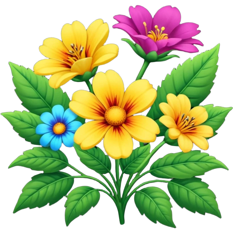 Flowers and plants growing (to describe/match with the word flourish) emoji