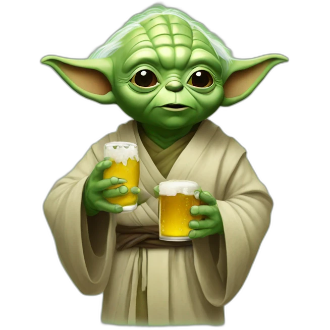 Yoda hold à beer emoji