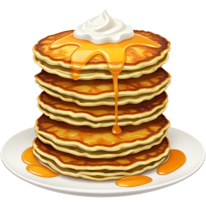 Cinematic Realistic Placki Ziemniaczane Dish Emoji, depicted as crispy potato pancakes served with sour cream rendered with vivid textures and warm, appetizing lighting. emoji
