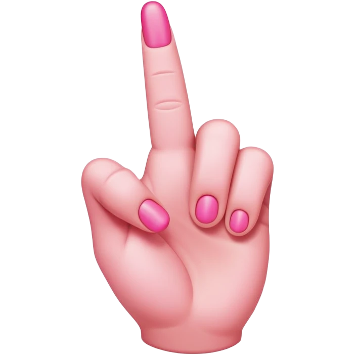Pink middle finger emoji