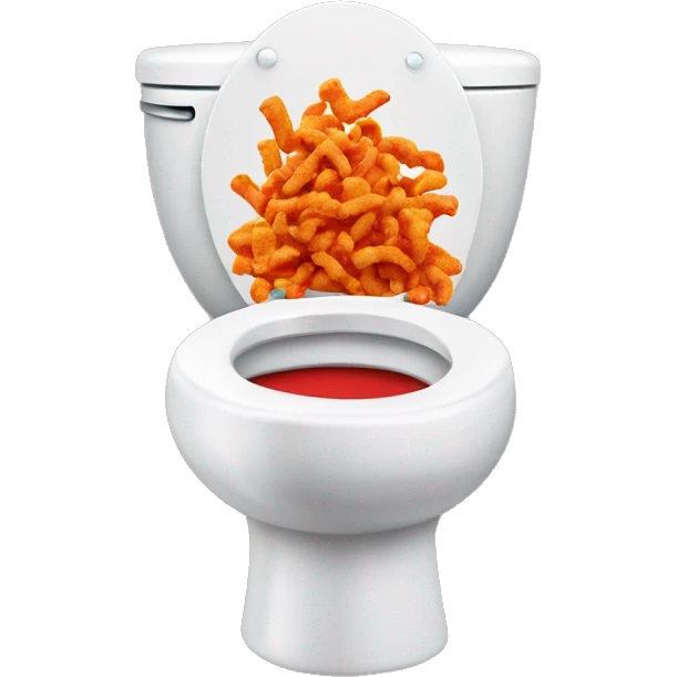 Toilet with hot cheetos inside emoji