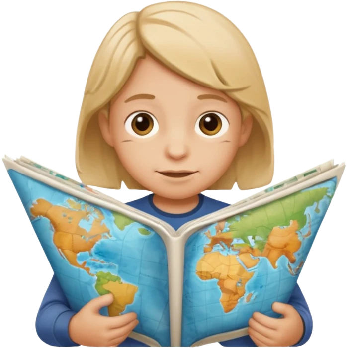 child Holding Maps emoji