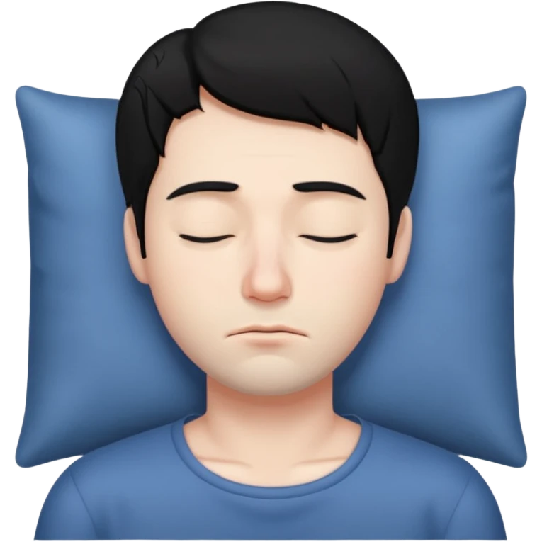Sleepy man black hair emoji