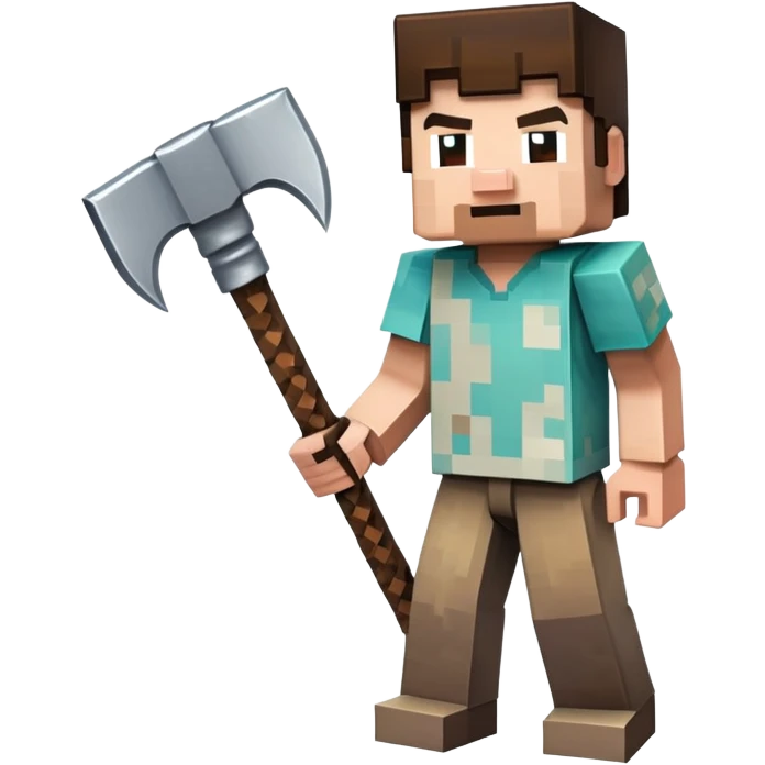 Minecraft character with a pickaxe emoji