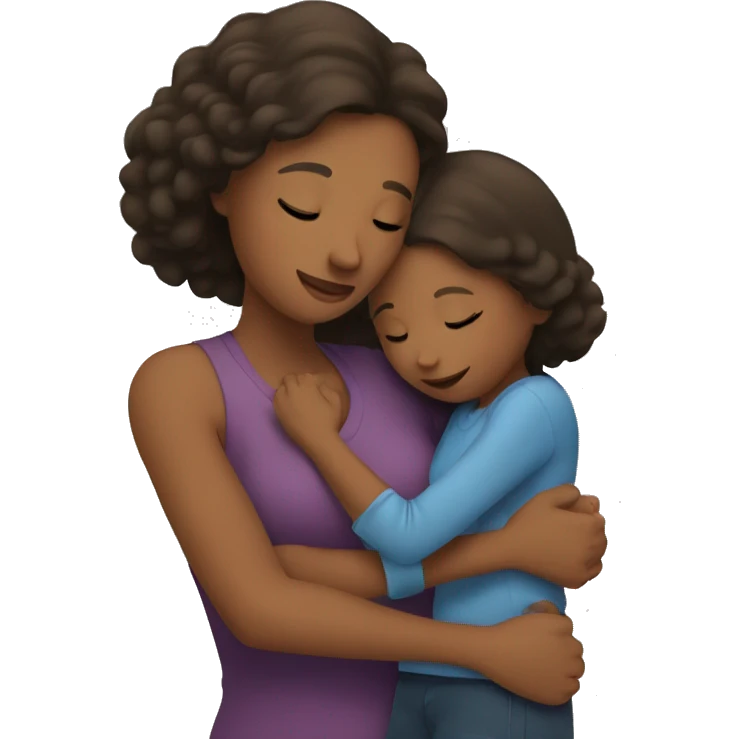 mom hugs daughter  emoji