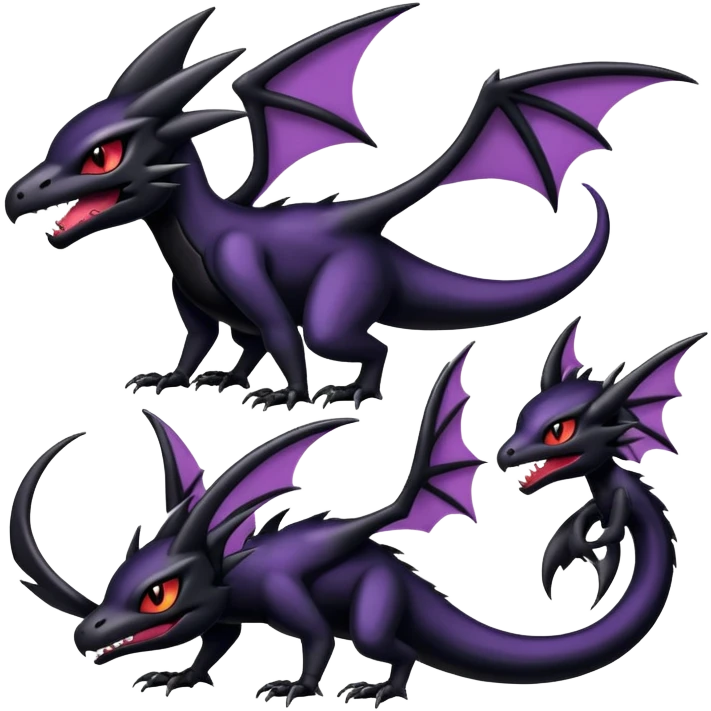 Shiny Epic Badass Edgy Dark Gothic Noibat-Salandit-Salazzle-Noivern-Nargacuga-Litten-Hybrid emoji