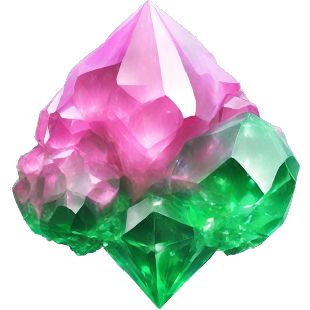 beautiful pink and green crystal cluster emoji