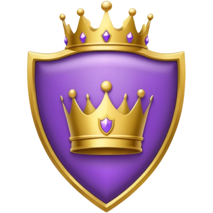 Purple shield with crown emoji