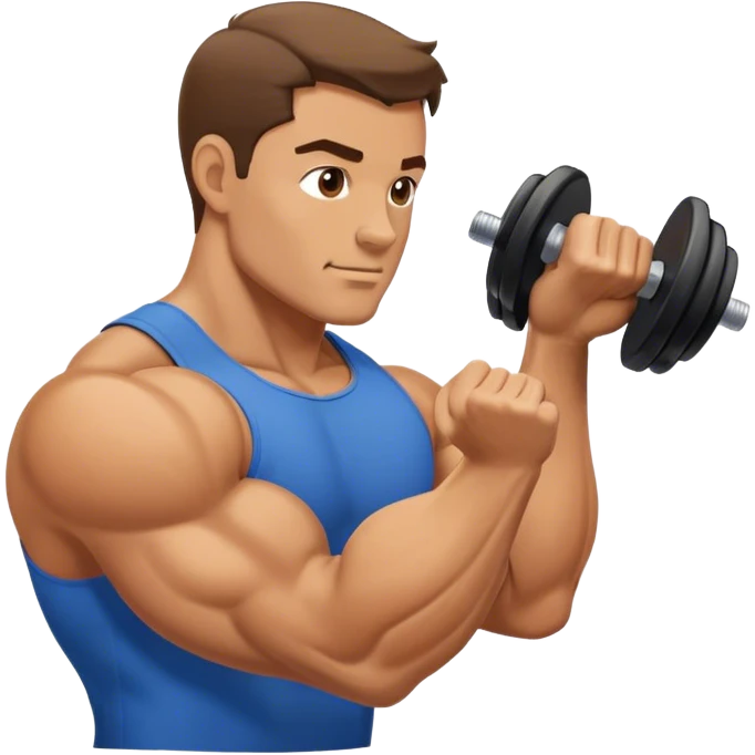 side view guy doing bicep-curls emoji
