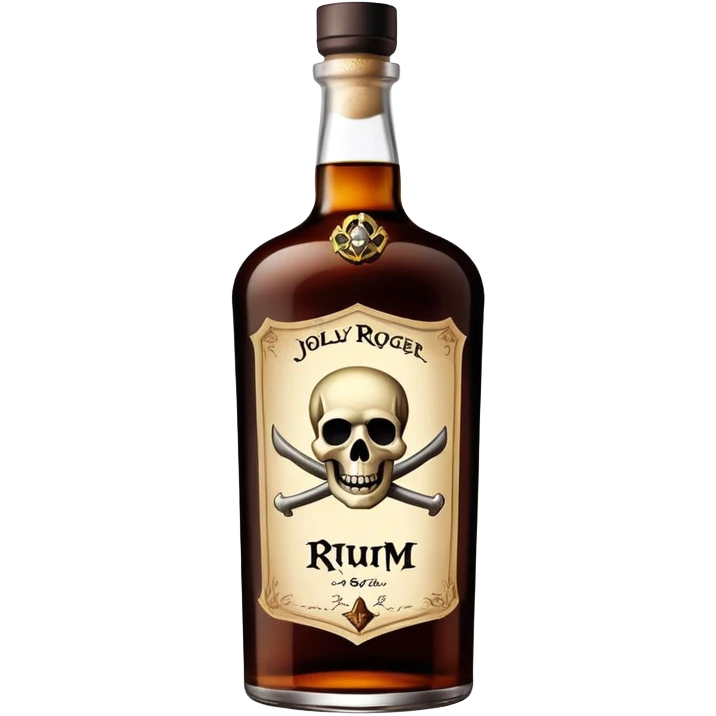 Bottle of rum with jolly roger  emoji