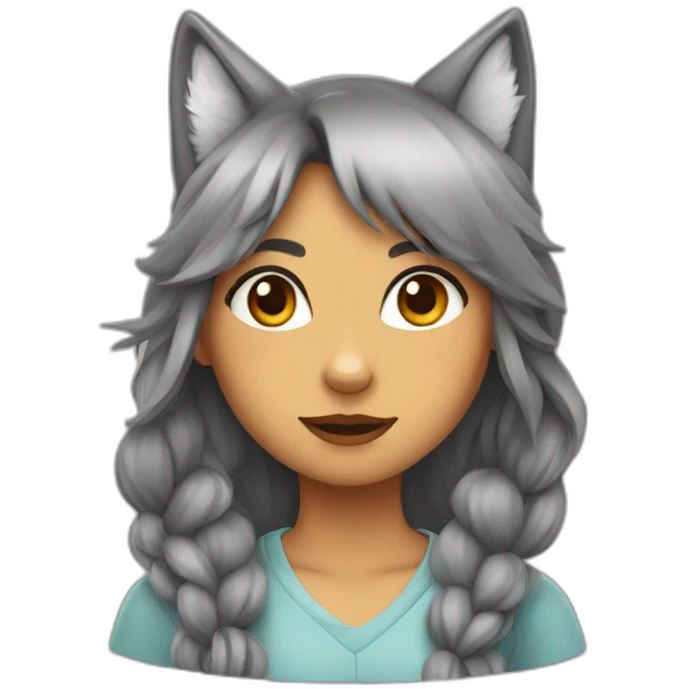 A wolf girl emoji
