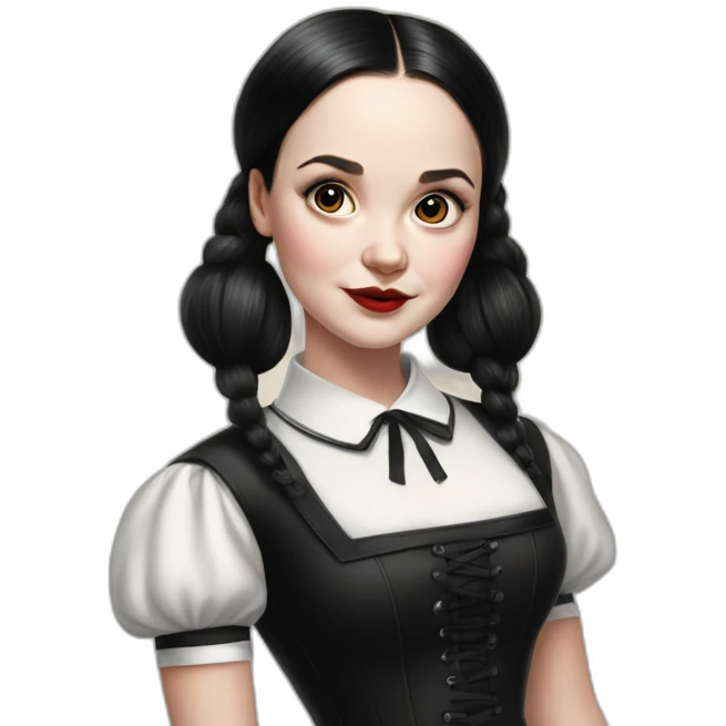 wednesday adams pinup hyperrealistic emoji