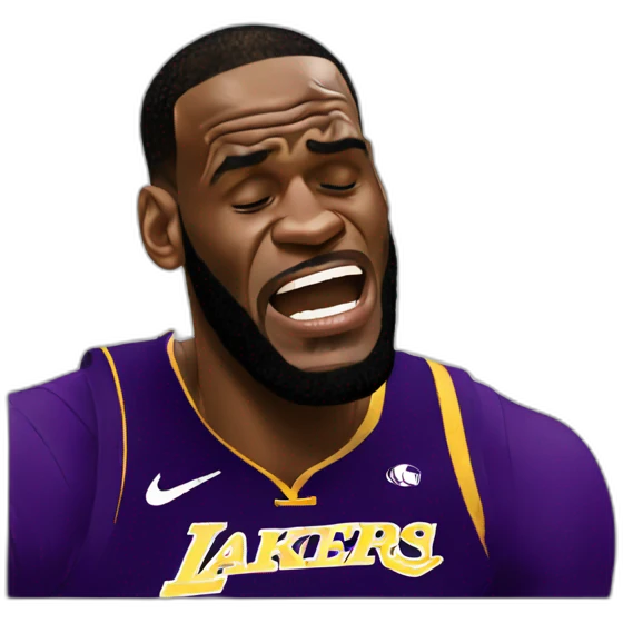 lebron james crying with gold emoji