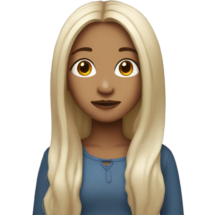 serene girl with long hair with nose ring  emoji