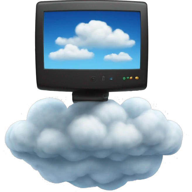 monitor on top of a cloud emoji
