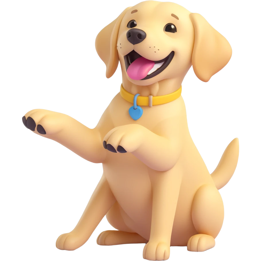 blonde yellow Labrador retriever, playful pose emoji