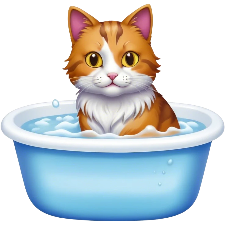 Cat taking a bath emoji