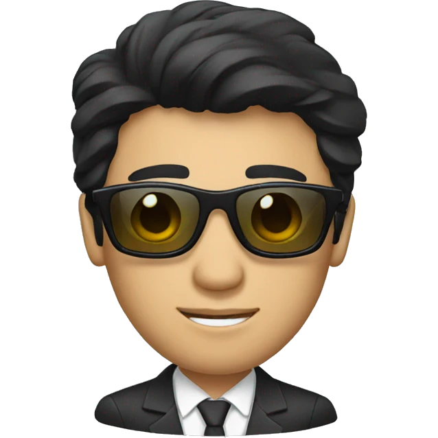 handsome business man with black hair and sunglasses  emoji