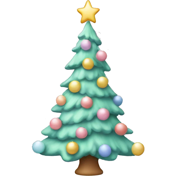 Pastel Christmas tree emoji